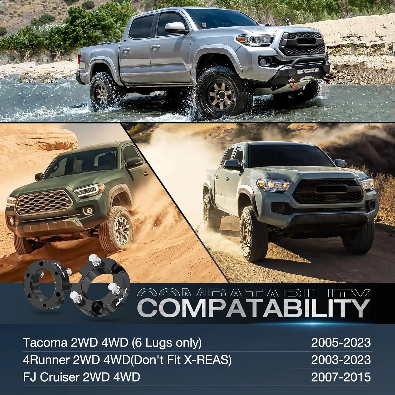 2 Inch Leveling Lift Kits for 2005-2023 Toyota Tacoma/2003-2023 4Runner/2007-2015 FJ Cruiser 2WD 4WD 2004-2023