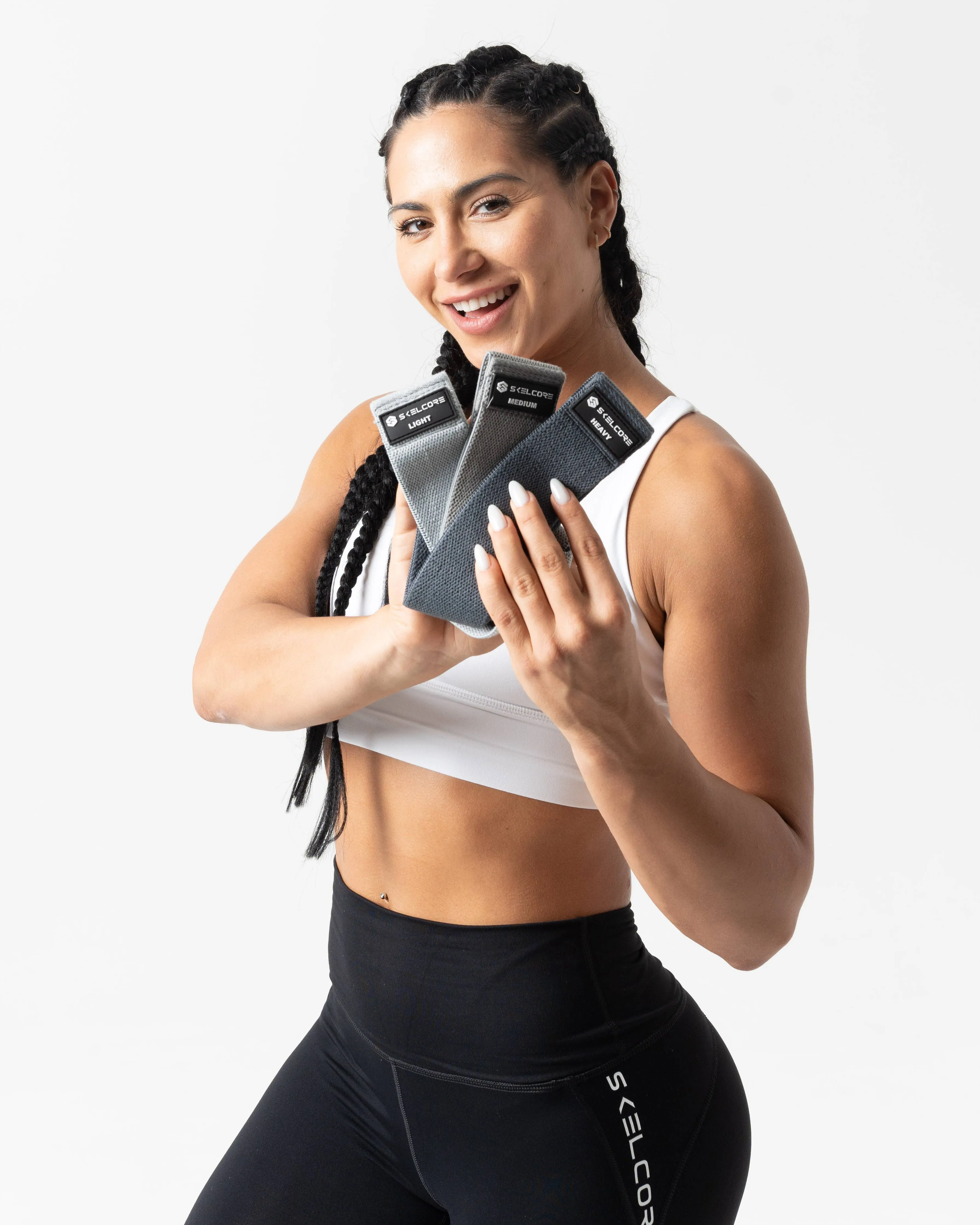 3-Piece Fabric Hip Resistance Strap Set: Multi Color
