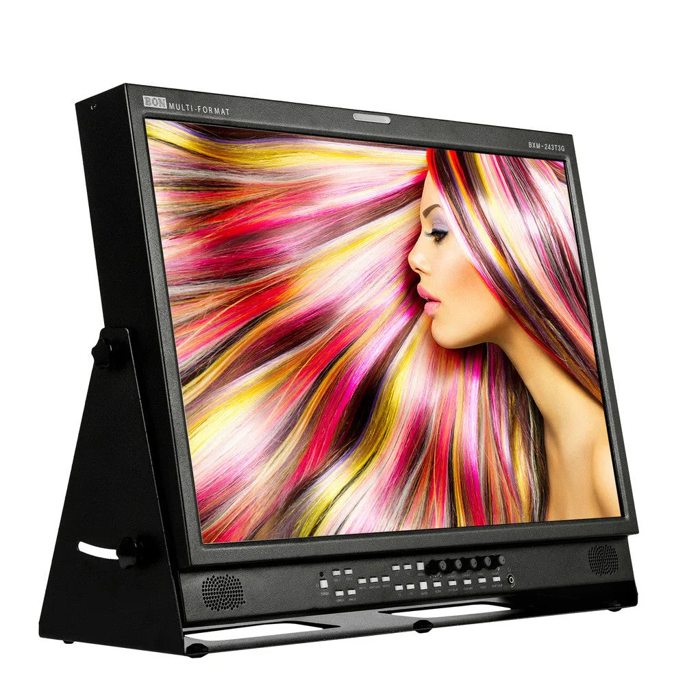 BON BXM-243T3G 24 Inch 3G/HD/SD-SDI & HDMI LCD Studio Broadcast & Production Monitor with Timecode/ PIP/ Waveform & Vec