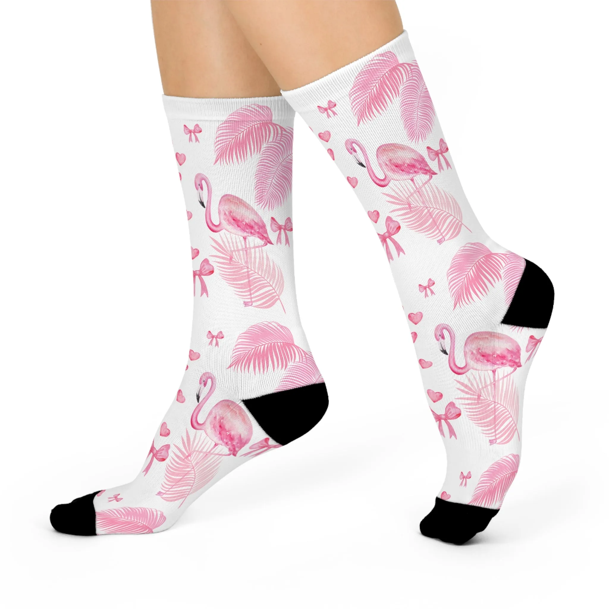 Crew Socks: Pink Flamingo