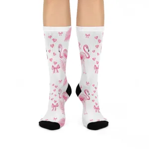 Crew Socks: Pink Flamingo