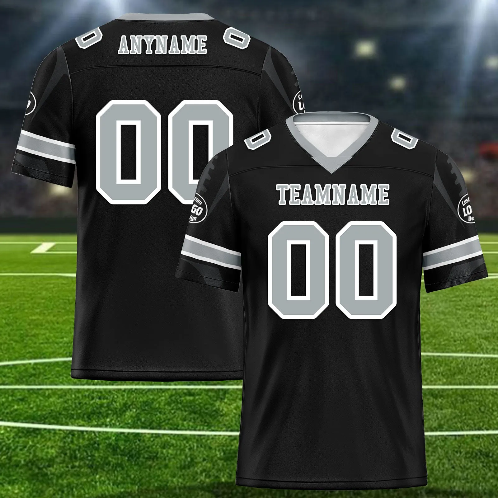 Custom Black Las Vegas Personalized Authentic Football Jersey FBJ02-D025033-23