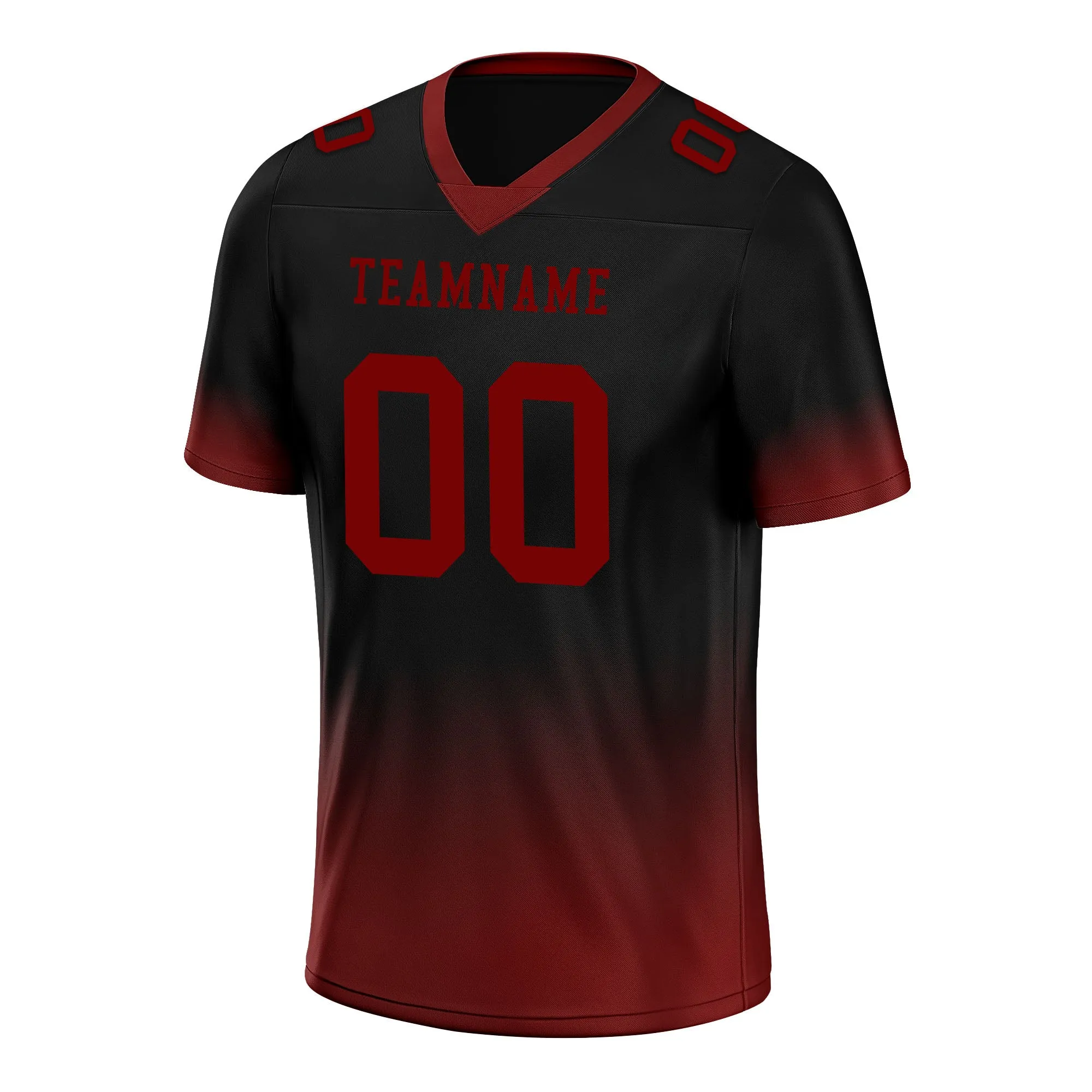 Custom Black Red Fade Fashion Personalized Authentic Football Jersey FBJ02-D06082