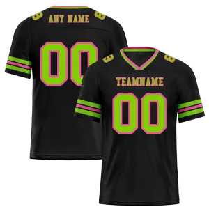 Custom Black Sleeve Stripes Green Personalized Authentic Football Jersey FBJ02-bc0f0fb