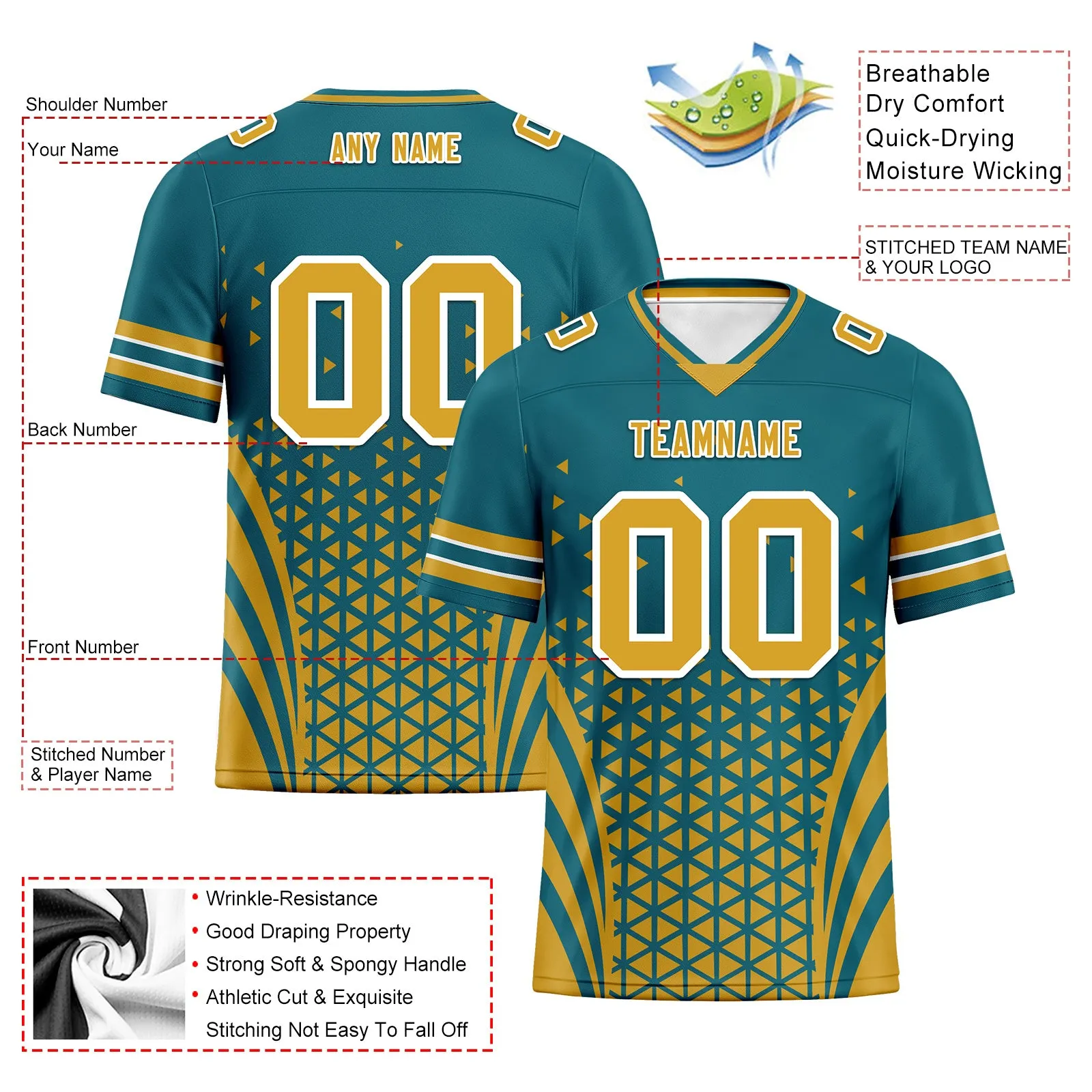 Custom Blue Black Florida Personalized Authentic Football Jersey FBJ02-D023033-16