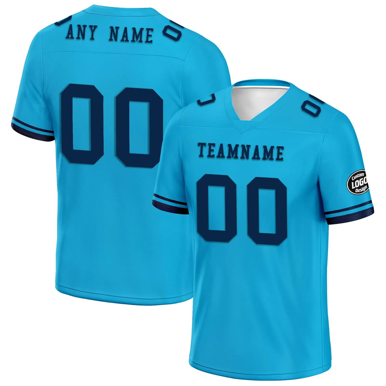 Custom Blue Tennessee Personalized Authentic Football Jersey FBJ02-D020263-32
