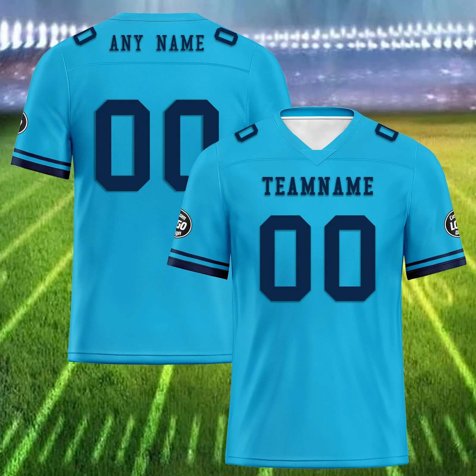 Custom Blue Tennessee Personalized Authentic Football Jersey FBJ02-D020263-32
