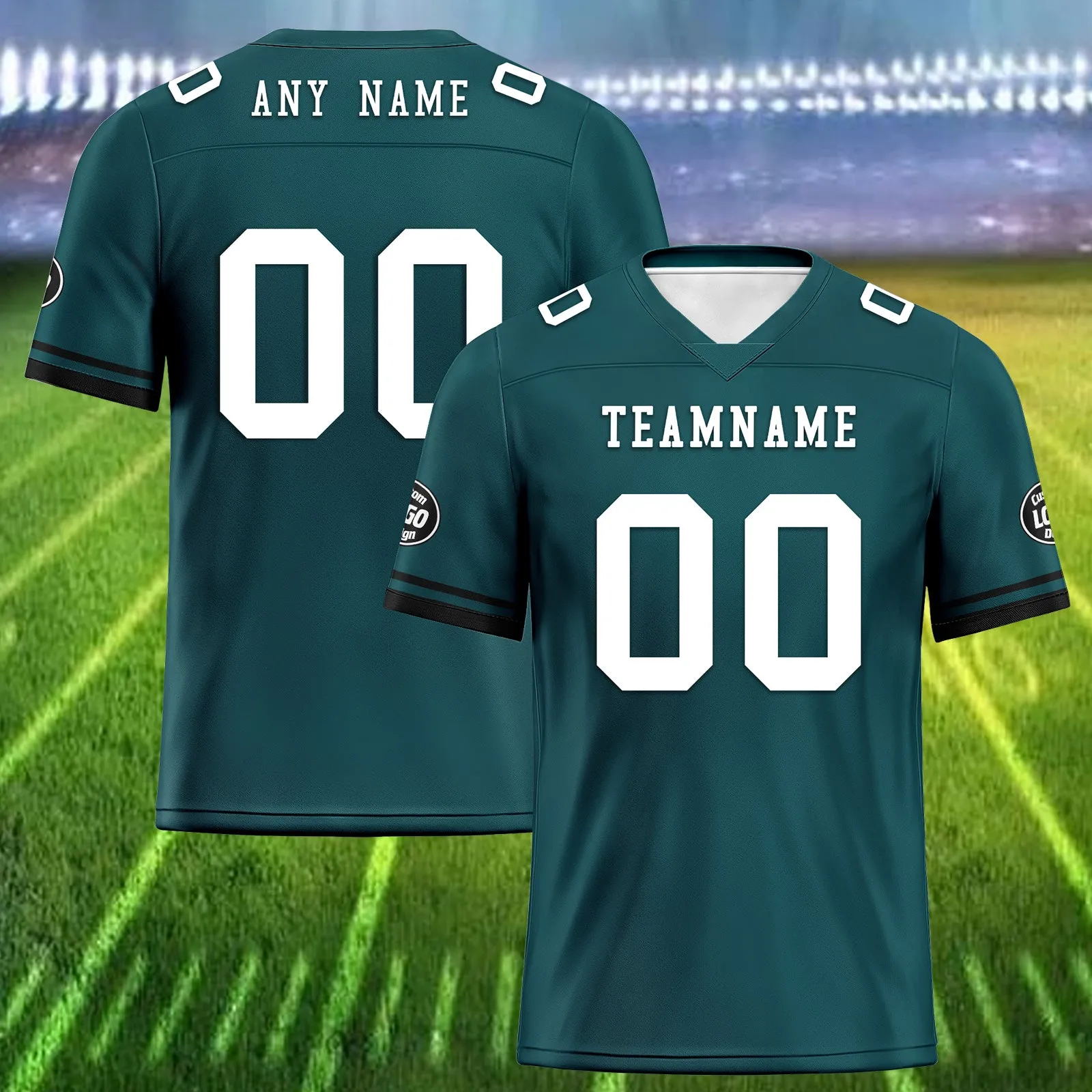Custom Green Philadelphia Personalized Authentic Football Jersey FBJ02-D020263-23