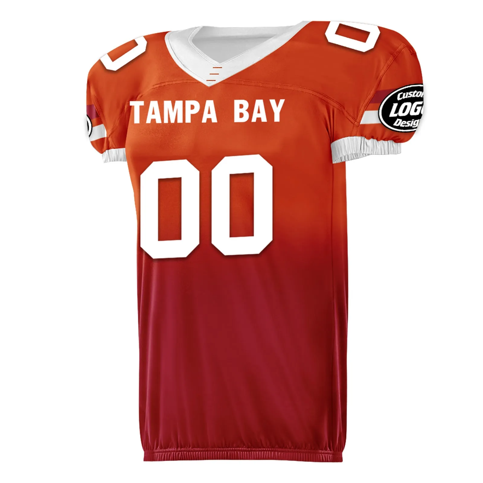 Custom Orange Red Fade Fashion Tampa Bay High-Performance American Football Jersey FBJ06-D020252-29