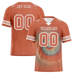 Custom Orange Tie Dye Orange Personalized Authentic Football Jersey FBJ02-bc0fa7d