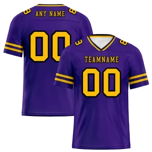 Custom Purple Sleeve Stripes Yellow Personalized Authentic Football Jersey FBJ02-bc0f087