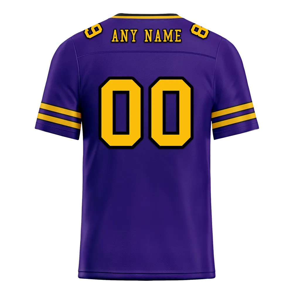 Custom Purple Sleeve Stripes Yellow Personalized Authentic Football Jersey FBJ02-bc0f087