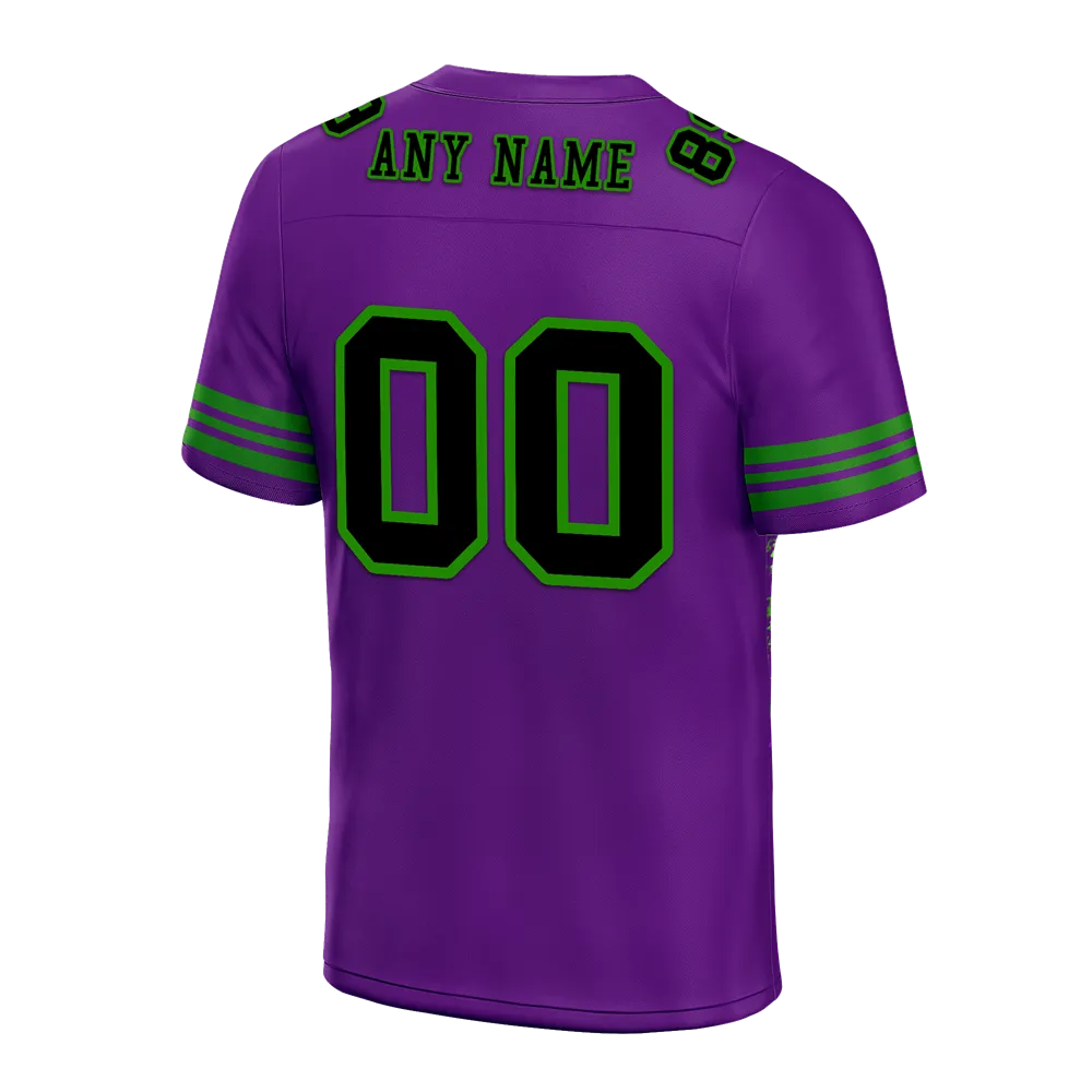 Custom Purple Tie Dye Black Personalized Authentic Football Jersey FBJ02-bc0fa8e