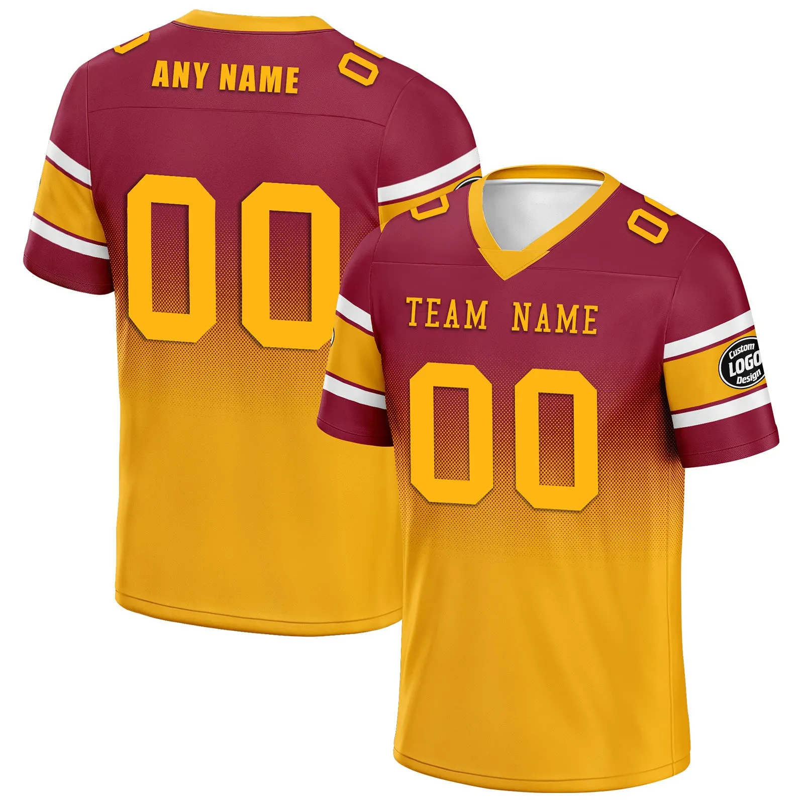 Custom Red Yellow Arizona Personalized Authentic Football Jersey FBJ02-D020249-1