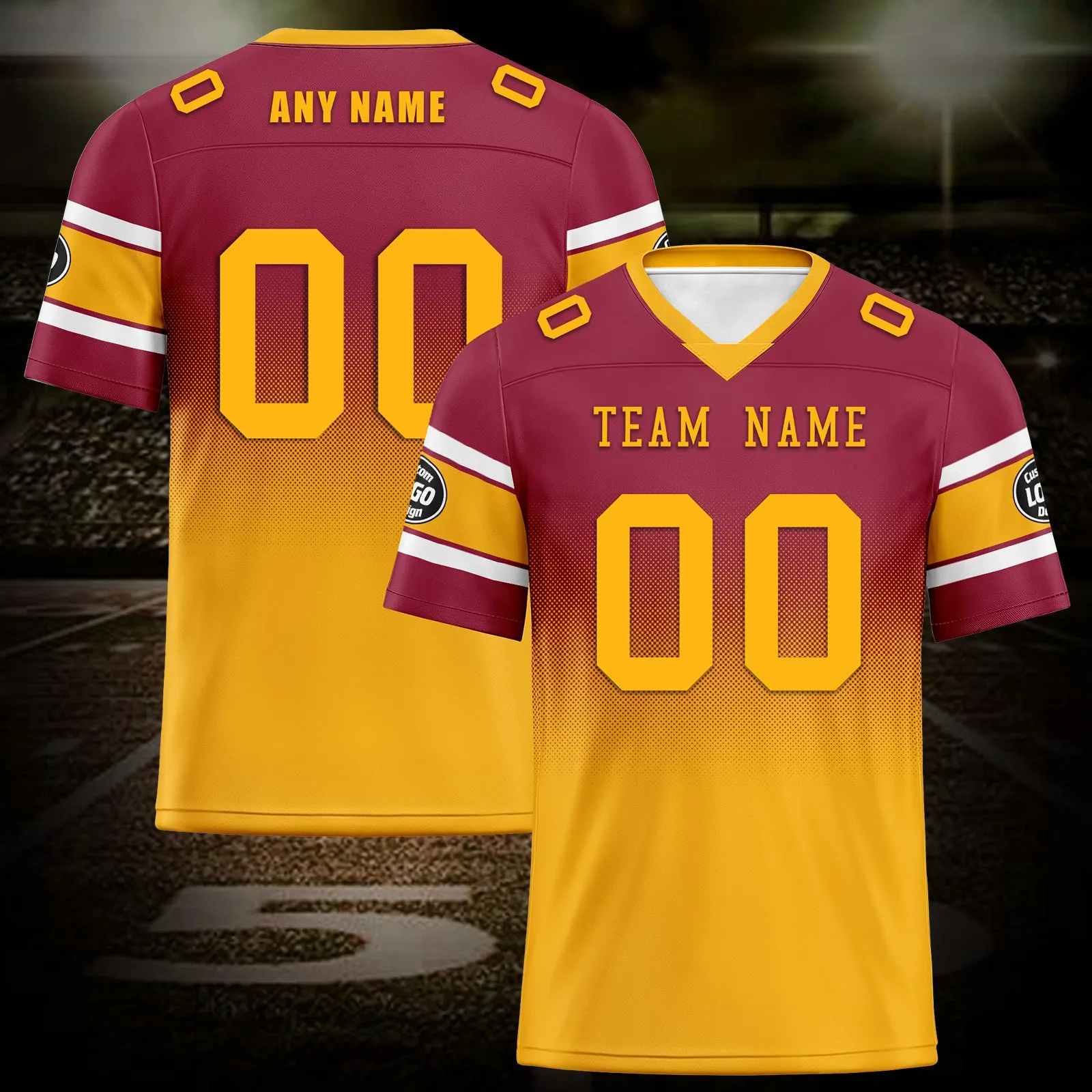 Custom Red Yellow Arizona Personalized Authentic Football Jersey FBJ02-D020249-1