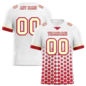 Custom White Red 3D Pattern Yellow Personalized Authentic Football Jersey FBJ02-bc0faea