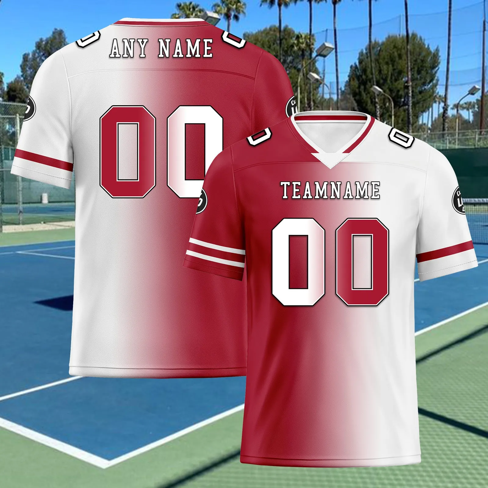 Custom White Red New York Personalized Authentic Football Jersey FBJ02-D028017-11