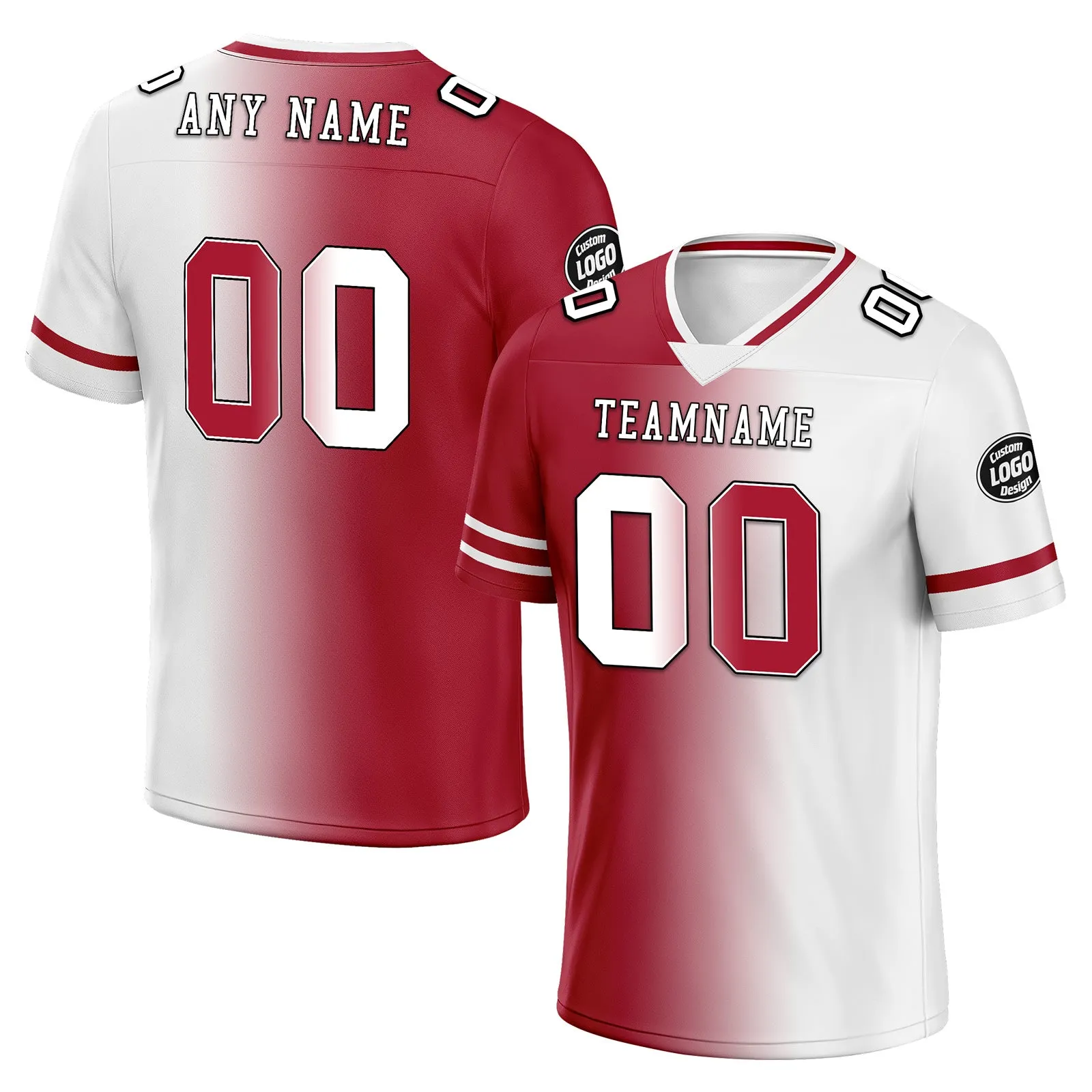 Custom White Red New York Personalized Authentic Football Jersey FBJ02-D028017-11
