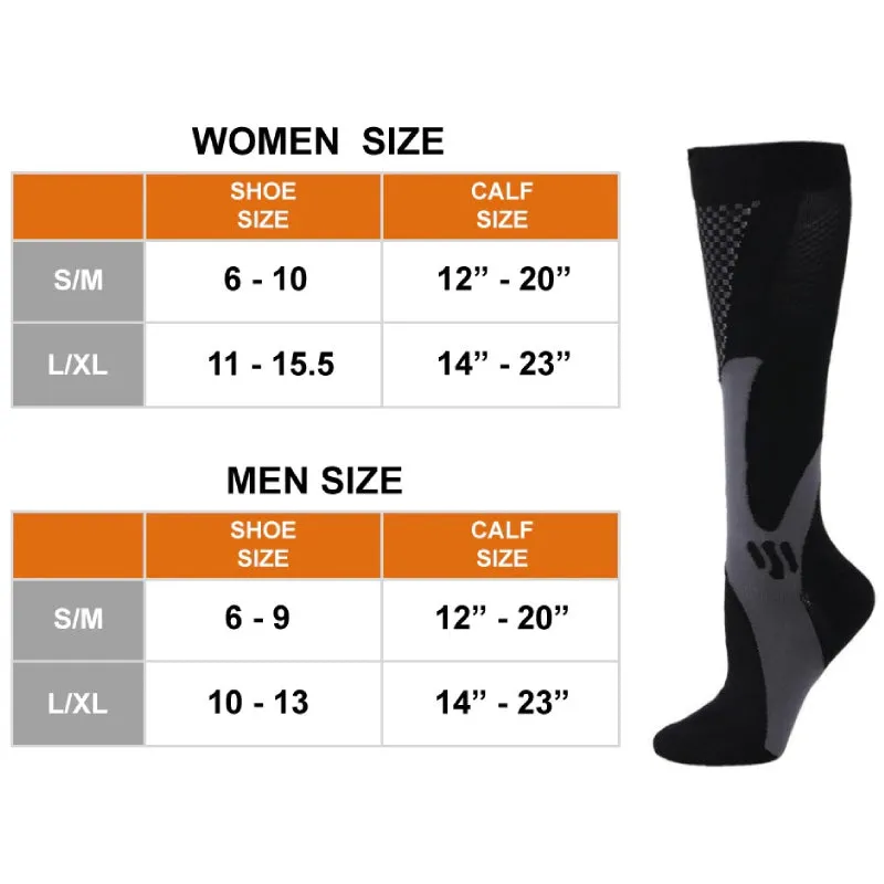 Cuzcare Compression Socks Unisex Anti-cramping Breathable Knee-high Stockings