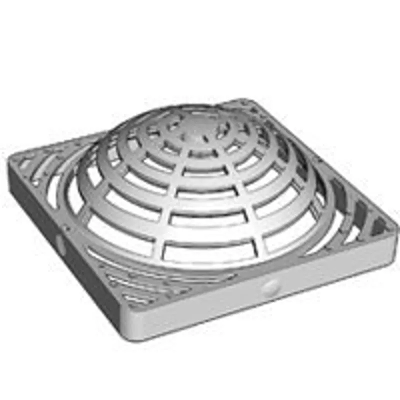 DrainTech 991 Atrium Grate, 9 in L, 9 in W, Square, 3/8 in Grate Opening, HDPE, Green :EA: QUANTITY: 1