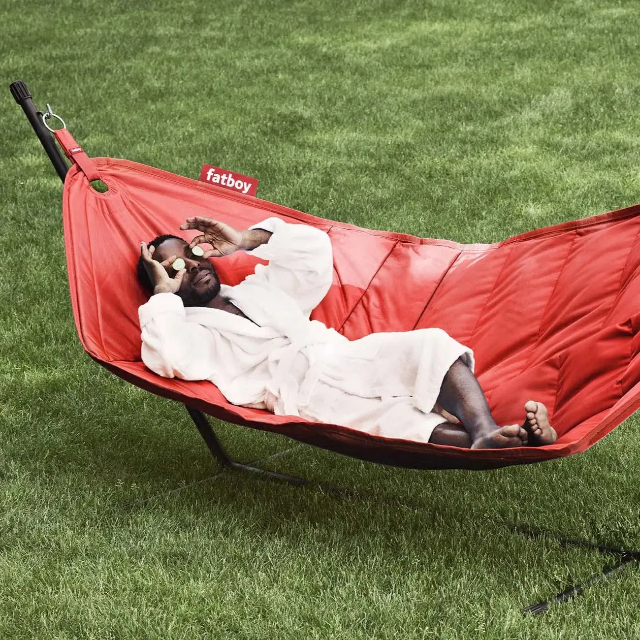 Fatboy Superb Hammock Swing and Stand with Pillow (Red)