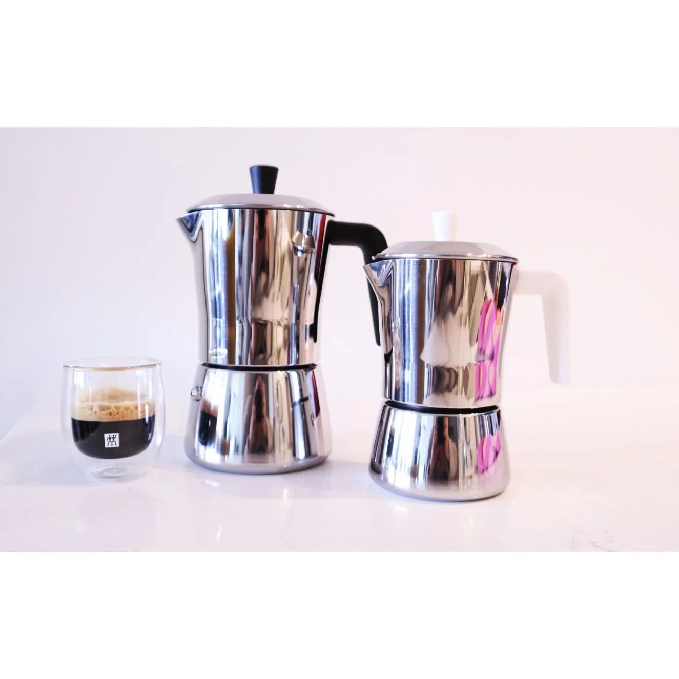 Giannini TUA - 6 cup Stainless Steel Stove Top Espresso Maker (Black Handle)
