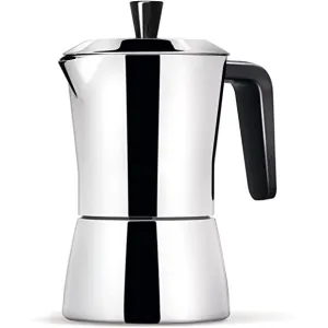 Giannini TUA - 6 cup Stainless Steel Stove Top Espresso Maker (Black Handle)