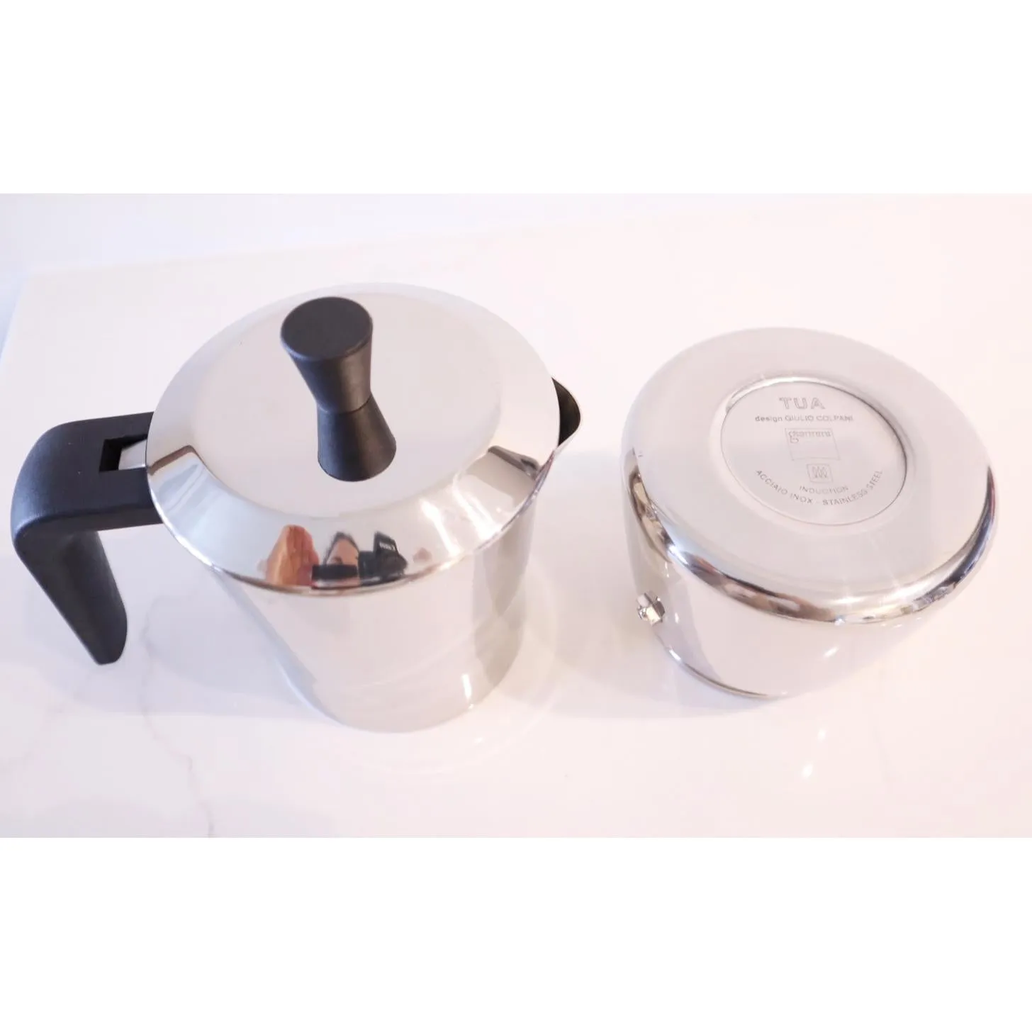 Giannini TUA - 6 cup Stainless Steel Stove Top Espresso Maker (Black Handle)