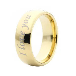 High Polish 'I Love You' Tungsten Bands