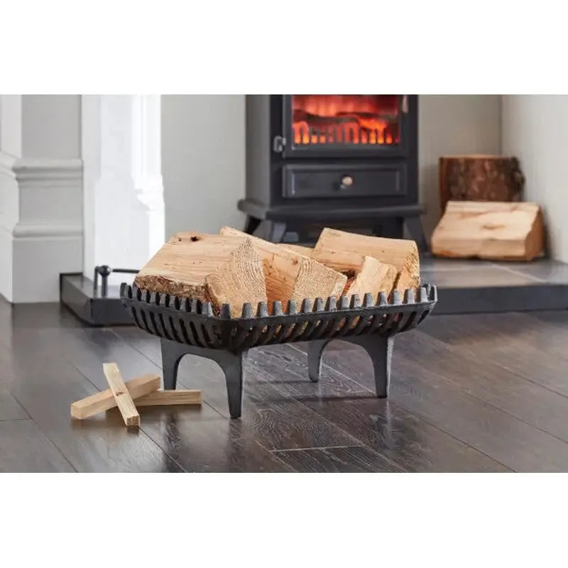 Inglenook LOG07 Heavy Cast Log Basket Large Black