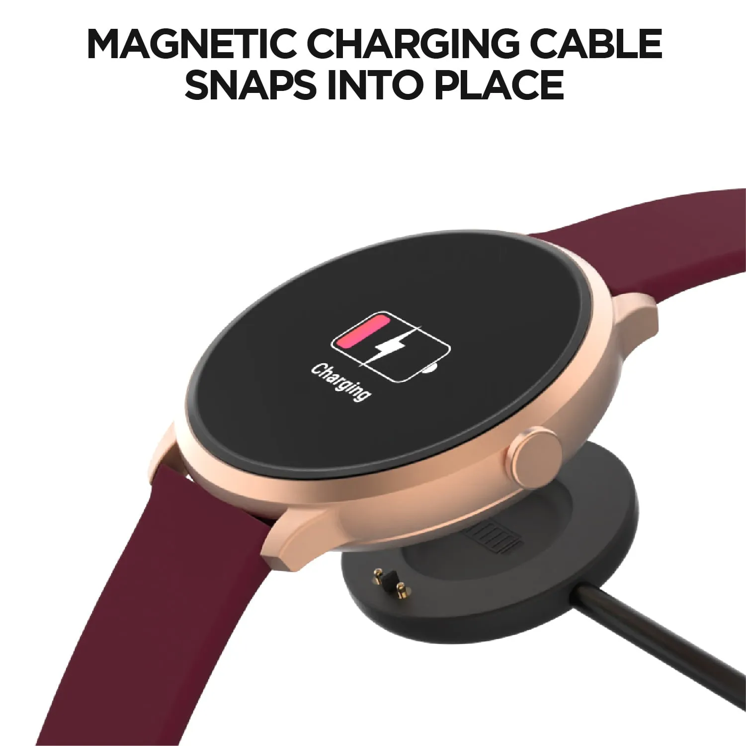 iTouch Sport 3 Special Edition Smart Watch & Fitness Tracker, For Women and Men, (43mm), RoseGold Case, Black Band