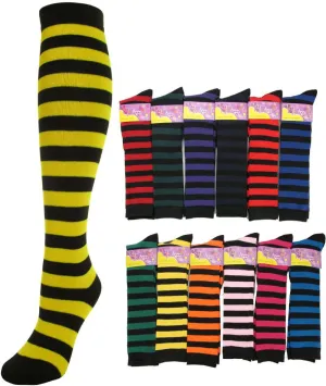 j.ann ladies stripe knee-high socks Case of 36