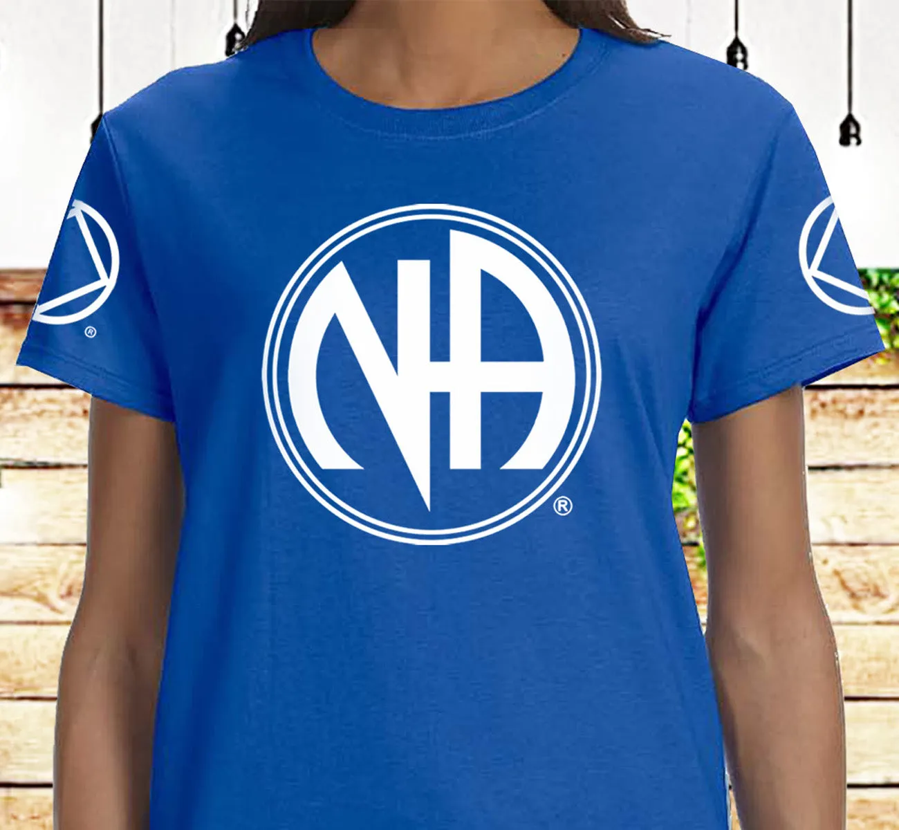 ldTs- Large White NA Symbol Ladies T's