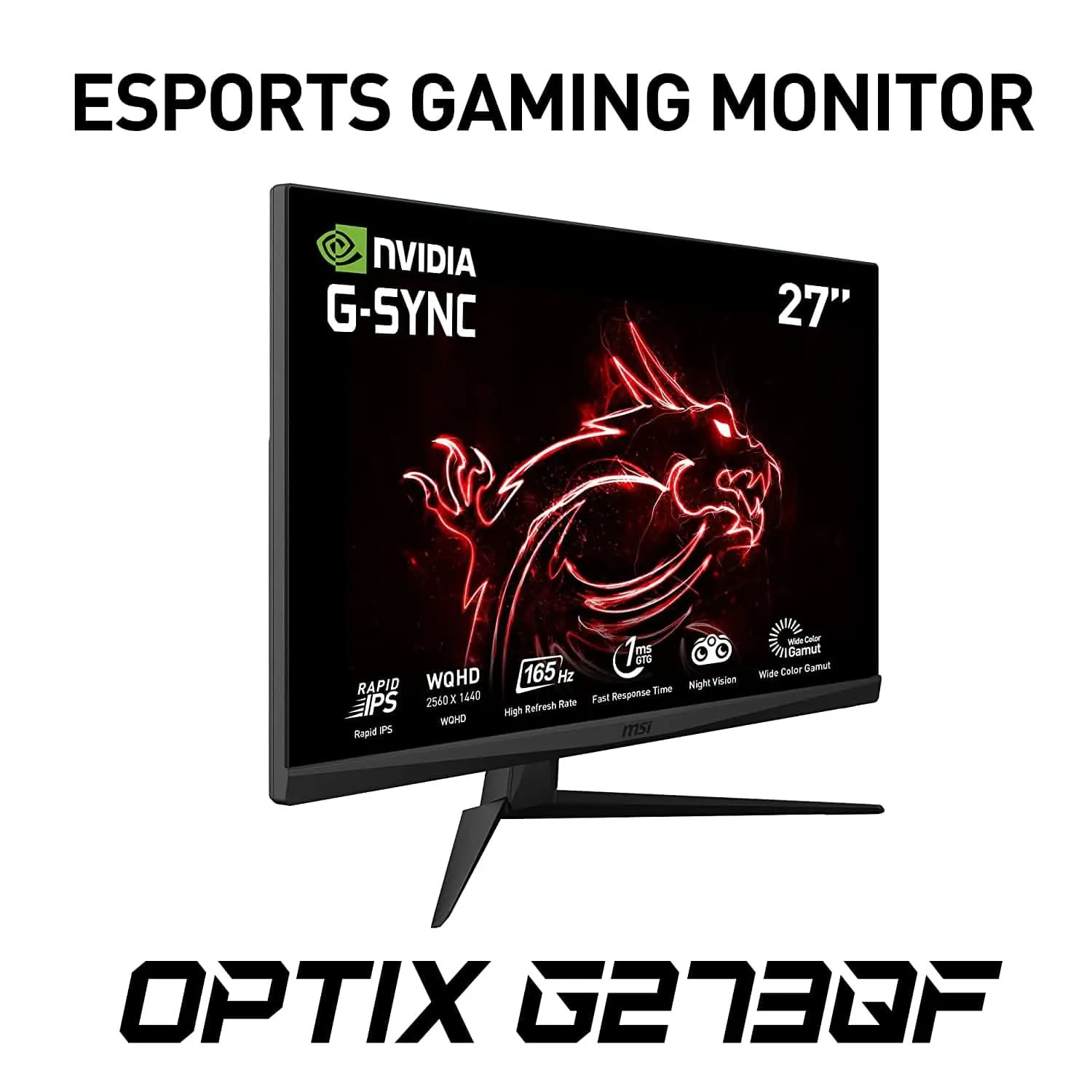 MSI OPTIX 27 INCH MAG273QF WQHD 165HZ ESPORTS GAMING MONITOR