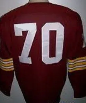 Sam Huff Vintage Style Washington Redskins Long Sleeve Throwback Jersey