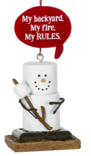 Smore Campfire Ornament - My Backyard. My Fire. My Rules