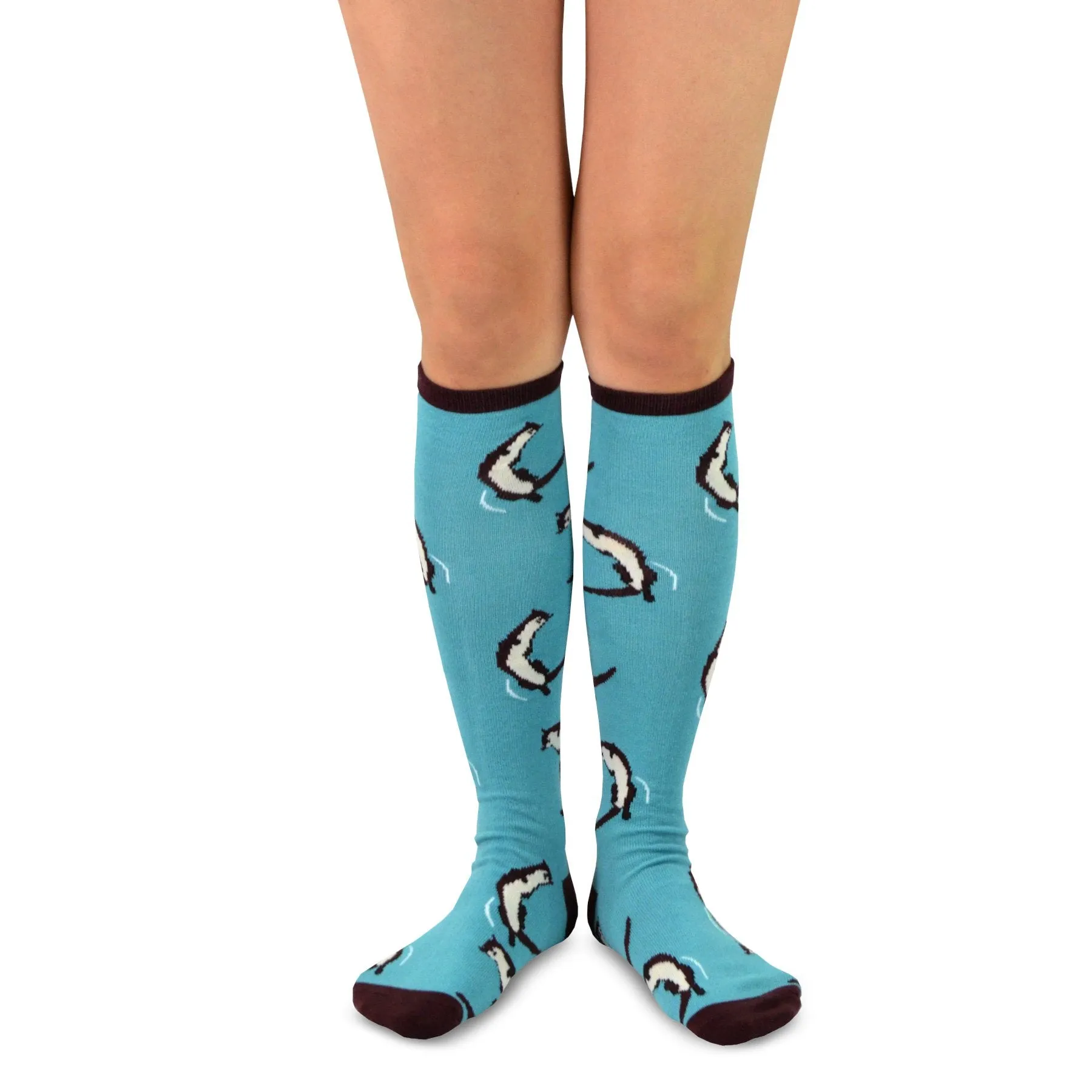 TeeHee Socks Women's Novelty Cotton Knee High Fish and Animal 6-Pack (12171)