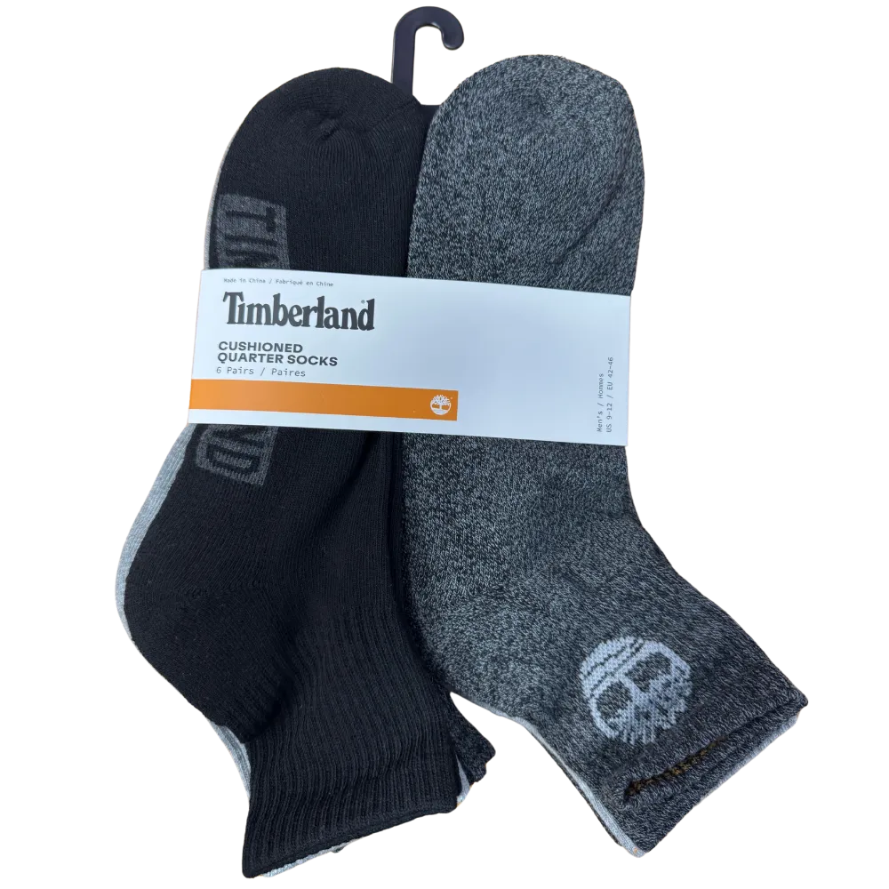 Timberland - Cushioned Quarter Socks, 6ct. Pack
