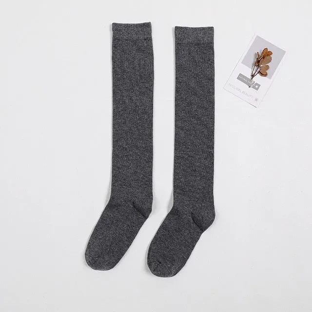 Women's Schoolgirl Cotton Winter Long Socks Clearance