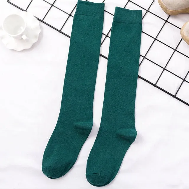Women's Schoolgirl Cotton Winter Long Socks Clearance